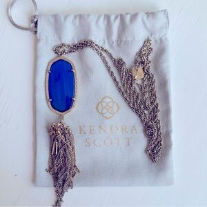 Kendra Scott Cobalt Blue Pendant with Gold Chain